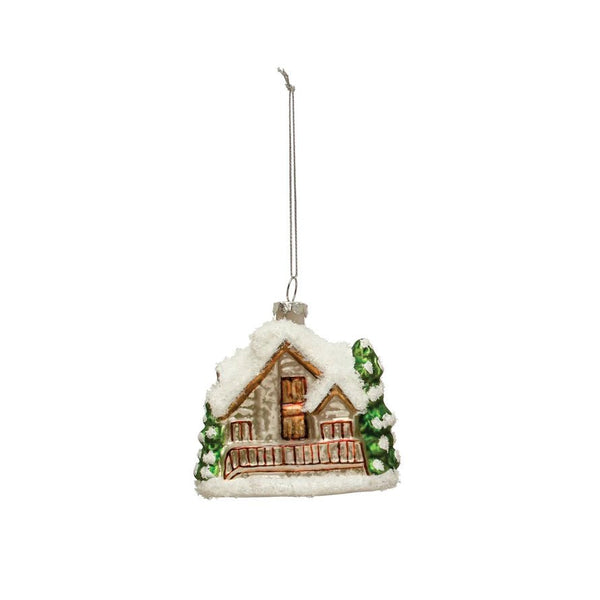 Hand-Painted Glass Chalet Ornament - Pinecone Trading Co.