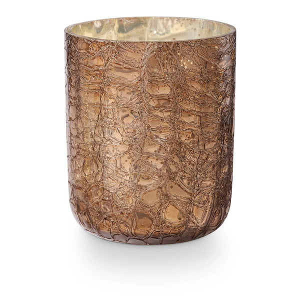 Woodfire Small Crackle Glass Candle - Pinecone Trading Co.