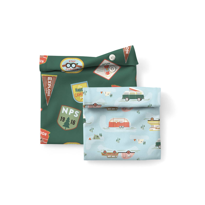 Dancing Daisies by Phoebe Wahl Reusable Snack Pouches