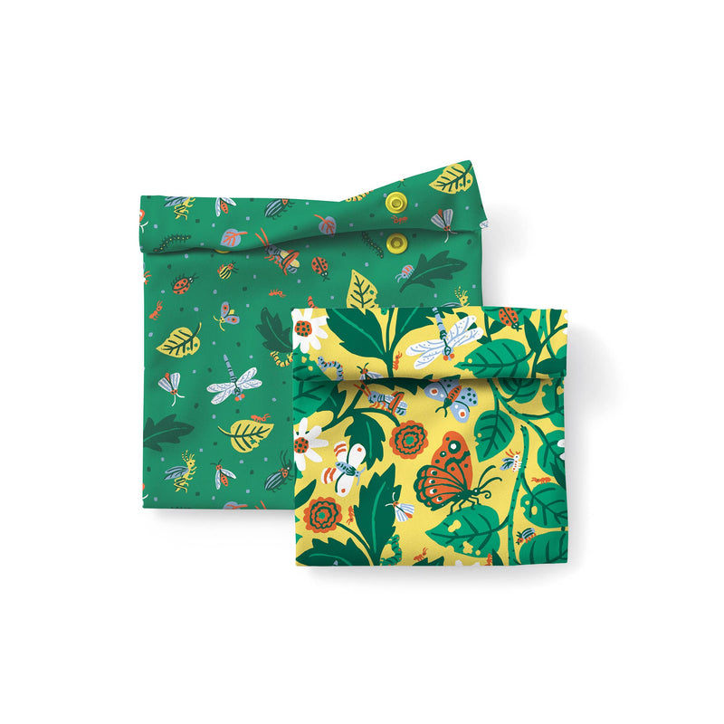 Dancing Daisies by Phoebe Wahl Reusable Snack Pouches