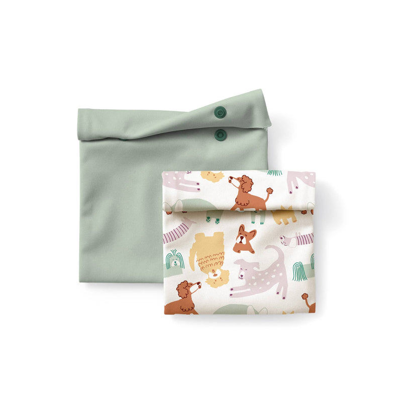 Dancing Daisies by Phoebe Wahl Reusable Snack Pouches