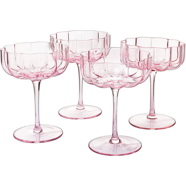Elegant Pink Flower Champagne & Cocktail Coupe - Pinecone Trading Co.