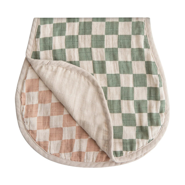 Organic Checkered Cotton Muslin Burp Cloth - Pinecone Trading Co.