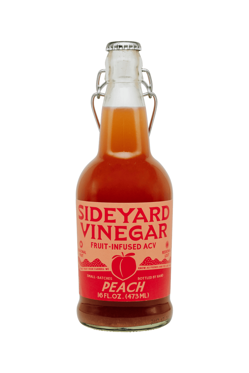 Sideyard Peach Fruit-Infused Vinegar (ACV) - Pinecone Trading Co.