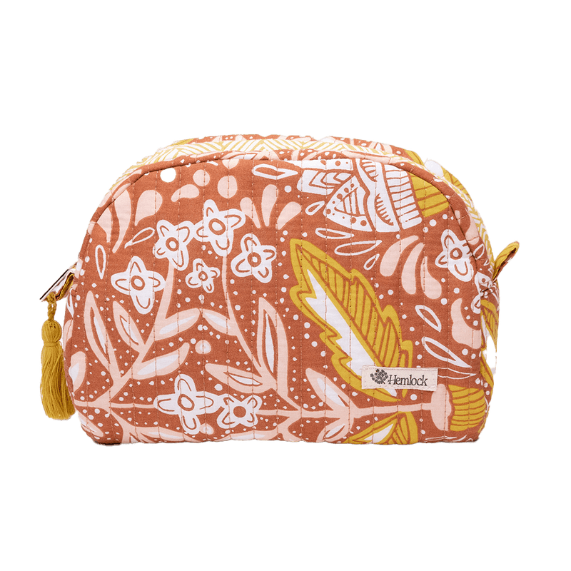 Amelia Small Quilted Scallop Zipper Pouch - Pinecone Trading Co.