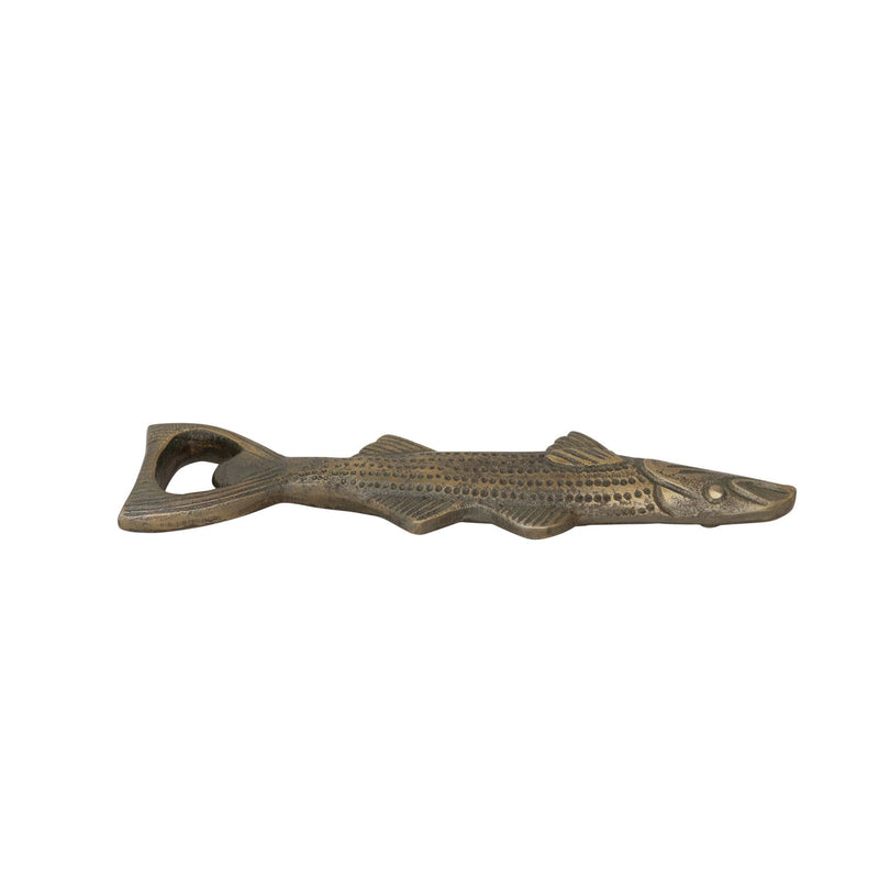 Antiqued Cast Aluminum Fish Bottle Opener - Pinecone Trading Co.