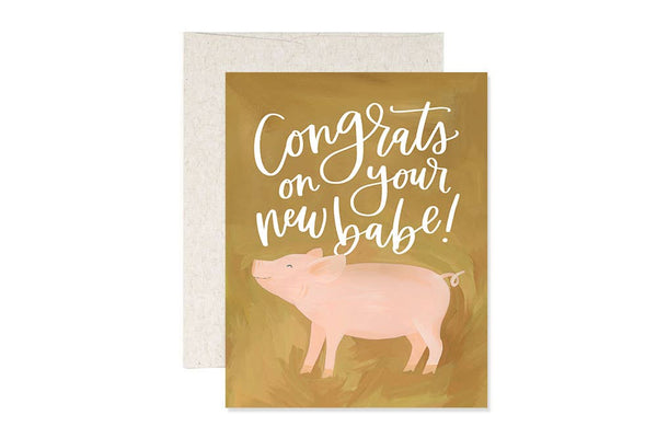 Baby Pig Greeting Card - Pinecone Trading Co.