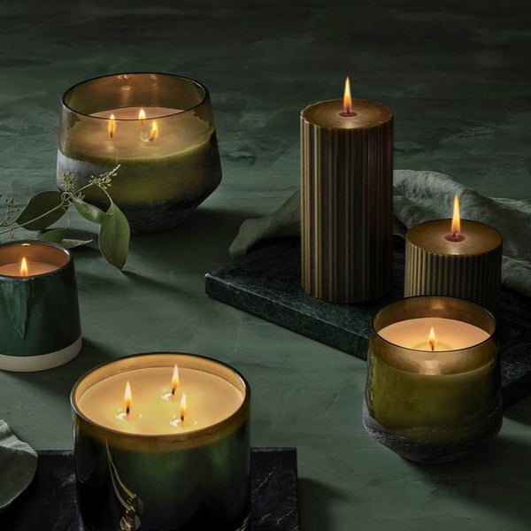 Balsam & Cedar Medium Fragranced Pillar Candle - Pinecone Trading Co.