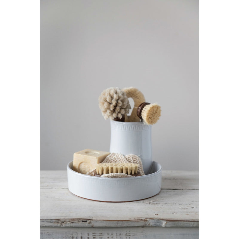 Beech Wood Brush with Leather Tie - Pinecone Trading Co.
