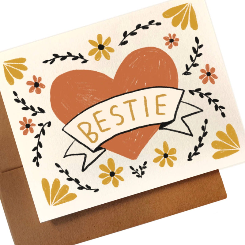 BESTIE ~ CLASSIC HEART Card - Pinecone Trading Co.