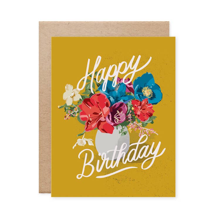 Birthday Flowers Card - Pinecone Trading Co.