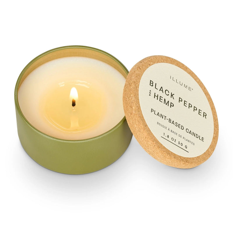 Black Pepper & Hemp Tin Candle - Pinecone Trading Co.