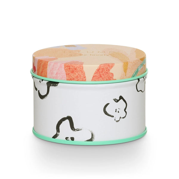 Blood Orange Dahlia Fleur Tin Candle - Pinecone Trading Co.