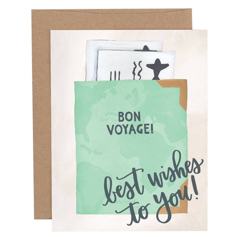 Bon Voyage Passport Congratulations Greeting Card - Pinecone Trading Co.