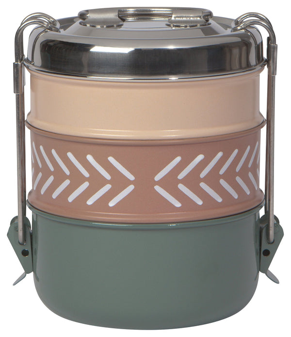 Clay Neutral Colored 3-Tier Tiffin - Pinecone Trading Co.