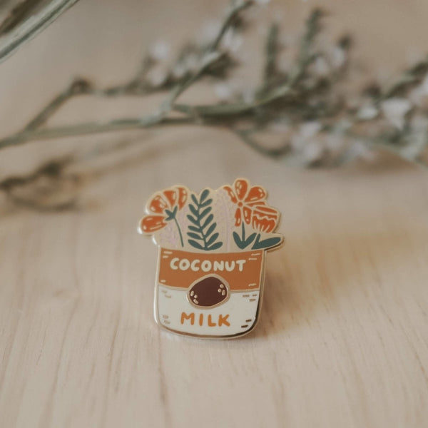 Coconut Milk Bouquet Enamel Pin (With Locking Clasp) - Pinecone Trading Co.