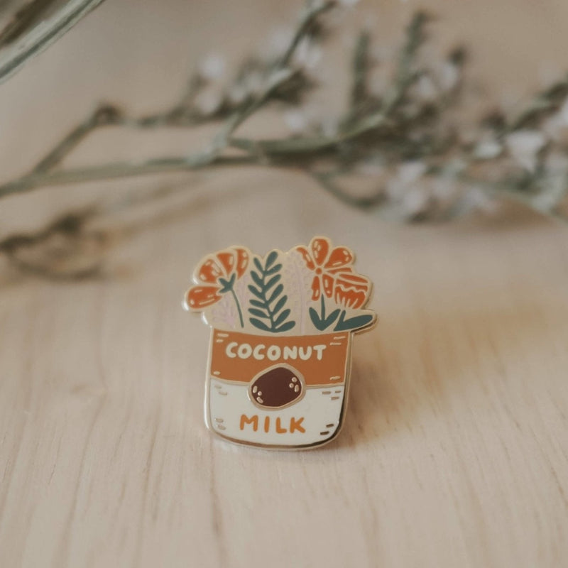 Coconut Milk Bouquet Enamel Pin (With Locking Clasp) - Pinecone Trading Co.