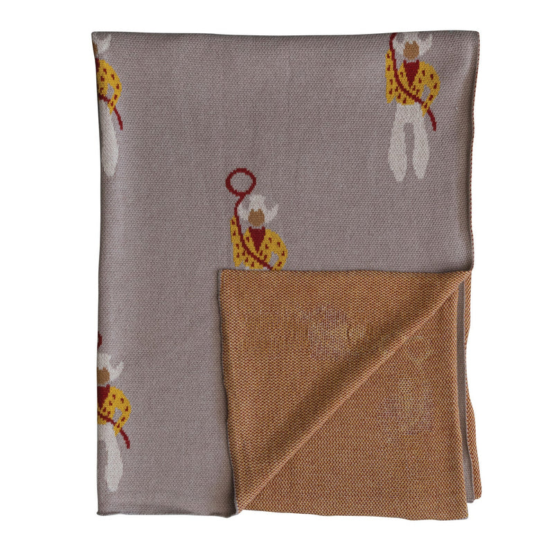 Cowboy Cotton Knit Baby Blanket - Pinecone Trading Co.