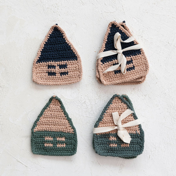 Crocheted Cottage Coasters - Pinecone Trading Co.