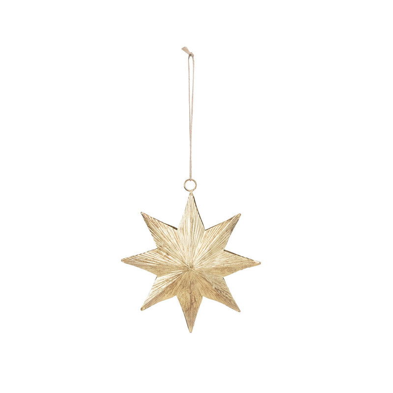 Embossed Metal Two-Sided Star Ornament - Pinecone Trading Co.