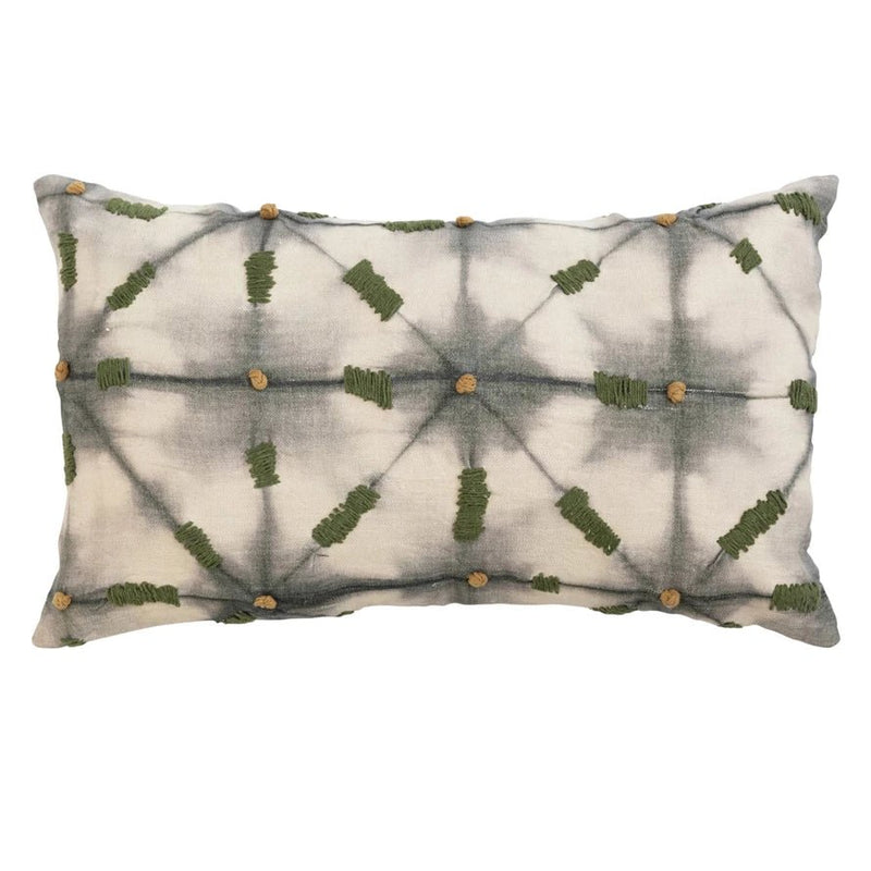 Embroidered Linen Pillow - Pinecone Trading Co.