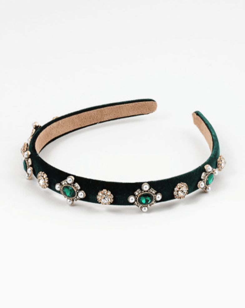 Emerald Jeweled Headband - Pinecone Trading Co.