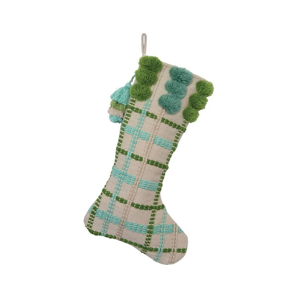 Fa La La Tassel + Pom Stocking - Pinecone Trading Co.