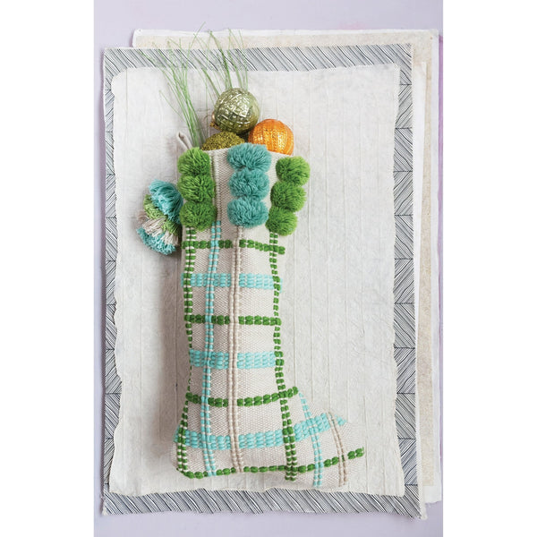 Fa La La Tassel + Pom Stocking - Pinecone Trading Co.