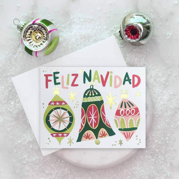 Feliz Navidad Ornaments Card - Pinecone Trading Co.