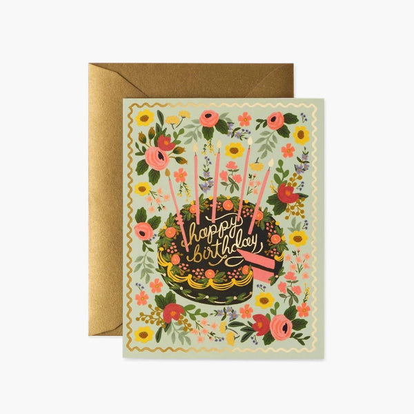 Floral Cake Birthday Card - Pinecone Trading Co.