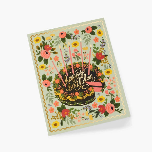 Floral Cake Birthday Card - Pinecone Trading Co.