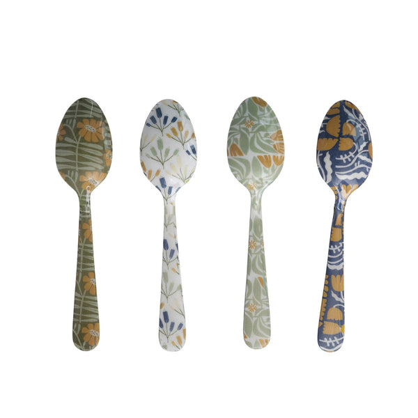 Floral Enamel Spoons (Set of 4) - Pinecone Trading Co.