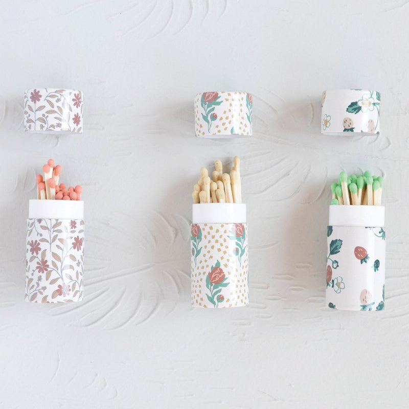 Floral Safety Matches in Tube Matchbox - Pinecone Trading Co.
