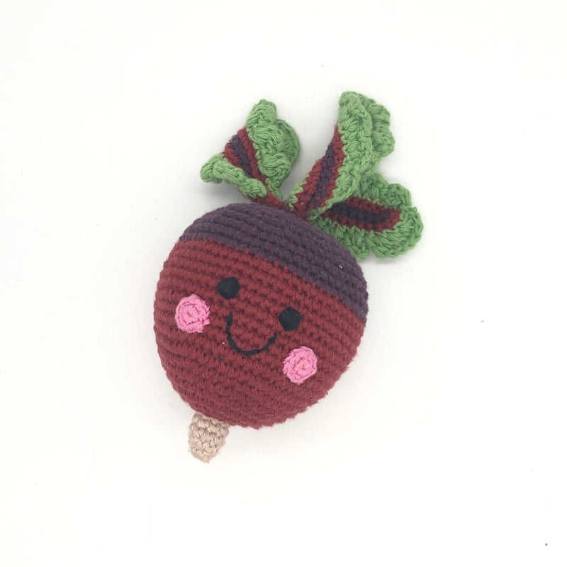 Friendly Stuffed Beet Rattle - Pinecone Trading Co.
