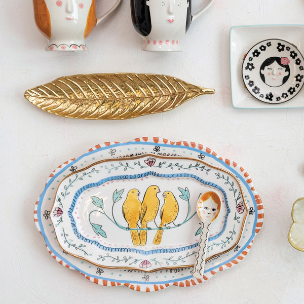 Garden Friends Decorative Ceramic Platter - Pinecone Trading Co.