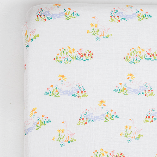 Garden Goose Crib Sheet - Pinecone Trading Co.