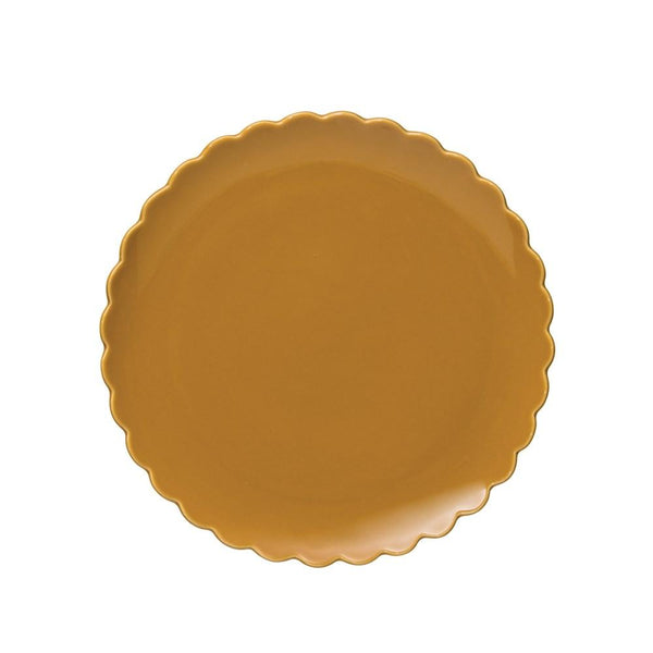 Golden Autumn Scalloped Plate - Pinecone Trading Co.
