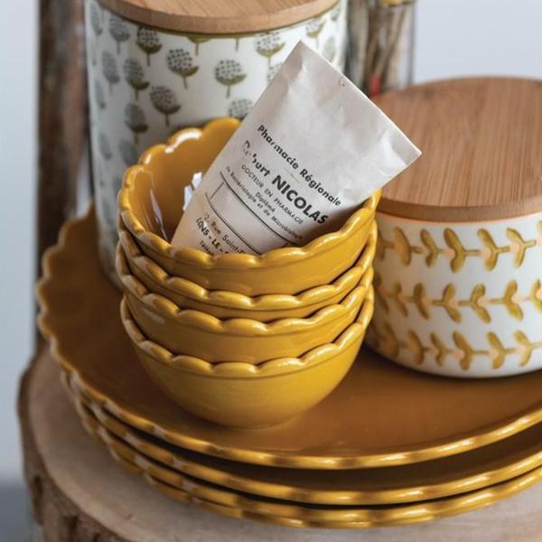 Golden Autumn Scalloped Plate - Pinecone Trading Co.