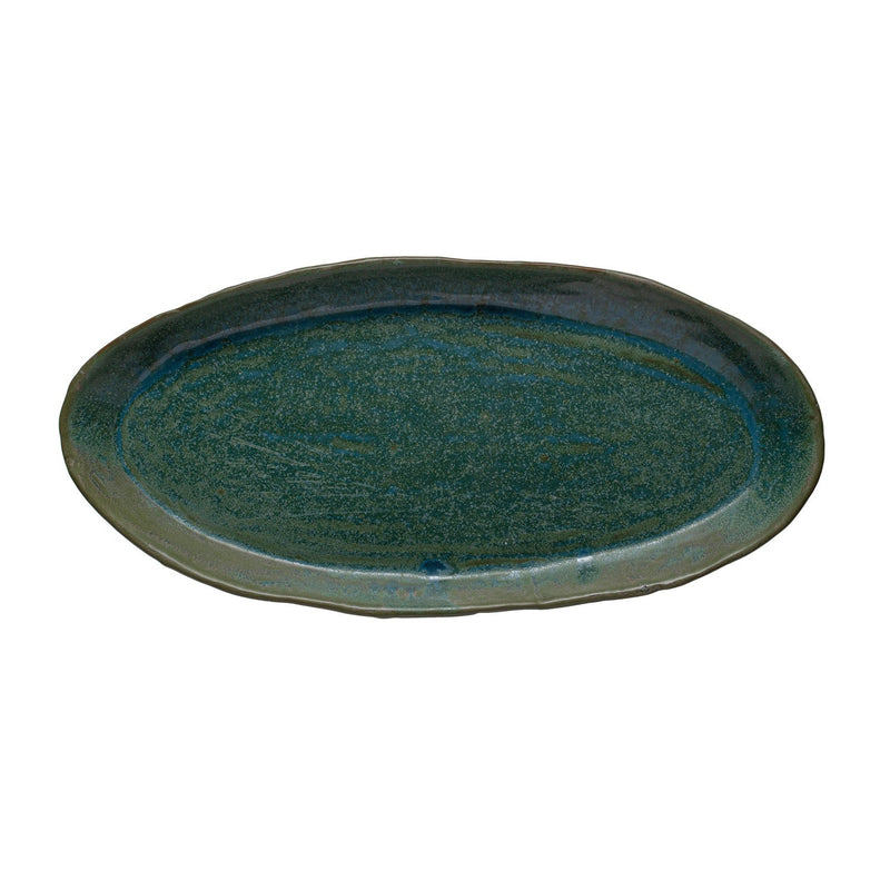 Green Stoneware Platter - Pinecone Trading Co.