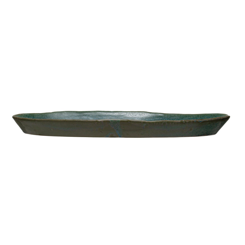 Green Stoneware Platter - Pinecone Trading Co.