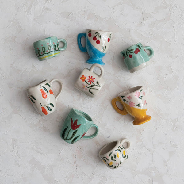 Hand-Painted Colorful Espresso Mugs - Pinecone Trading Co.