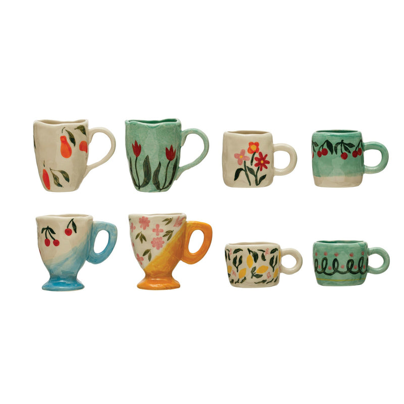 Hand-Painted Colorful Espresso Mugs - Pinecone Trading Co.