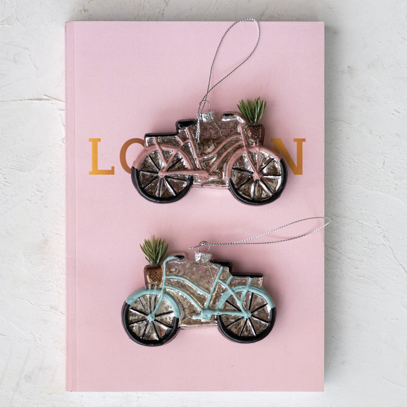 Hand-Painted Glass Bicycle Ornament - Pinecone Trading Co.