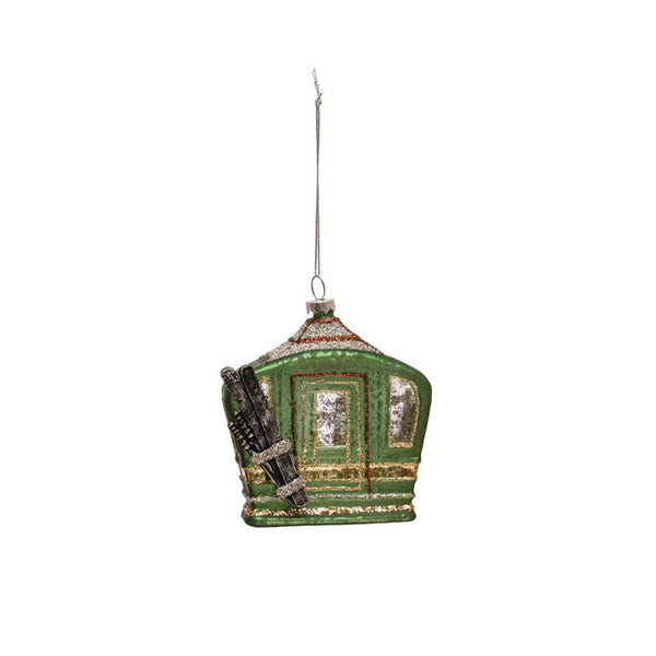 Hand-Painted Glass Ski Lift Ornament - Pinecone Trading Co.