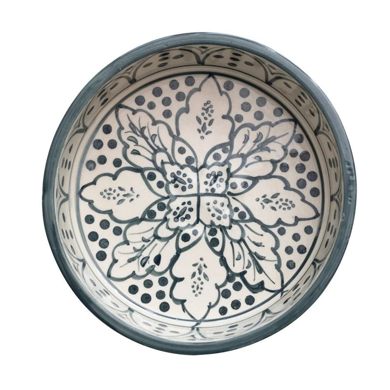 Hand-Painted Navy Stoneware Pet Bowl - Pinecone Trading Co.