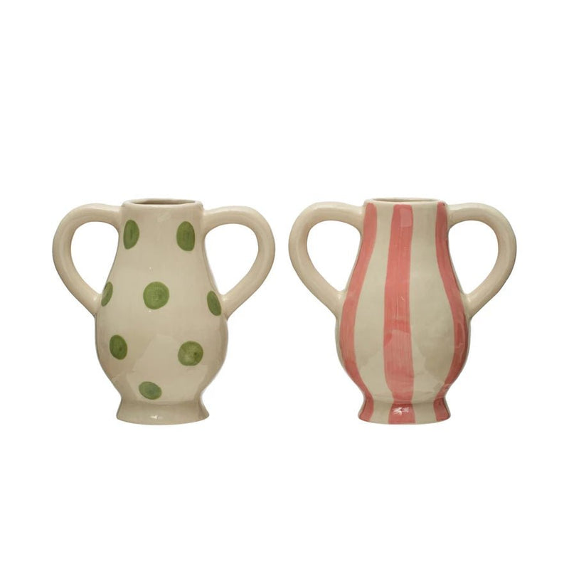 Hand-Painted Stoneware Vase - Pinecone Trading Co.