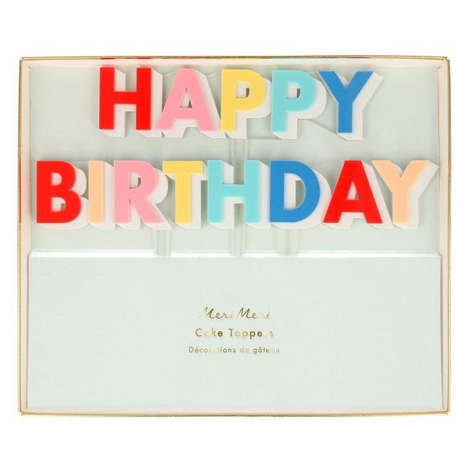 Happy Birthday Acrylic Cake Toppers (2) - Pinecone Trading Co.