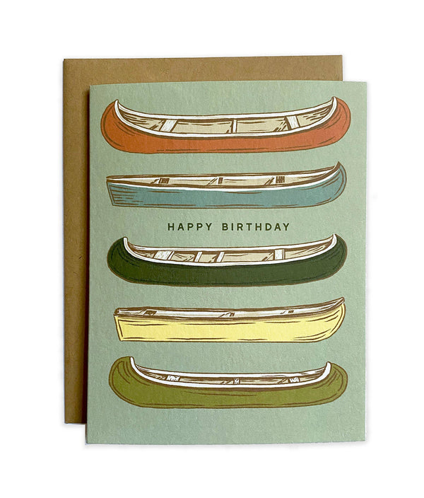 Happy Birthday Canoe Greeting Card - Pinecone Trading Co.