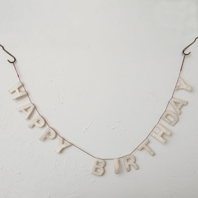 Happy Birthday Wool Felt Garland - Pinecone Trading Co.