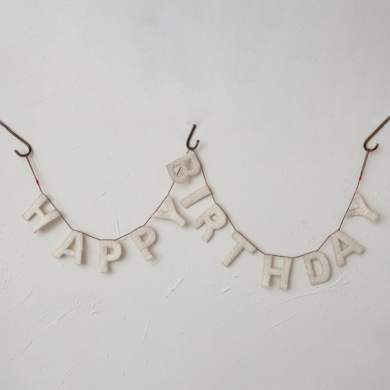 Happy Birthday Wool Felt Garland - Pinecone Trading Co.